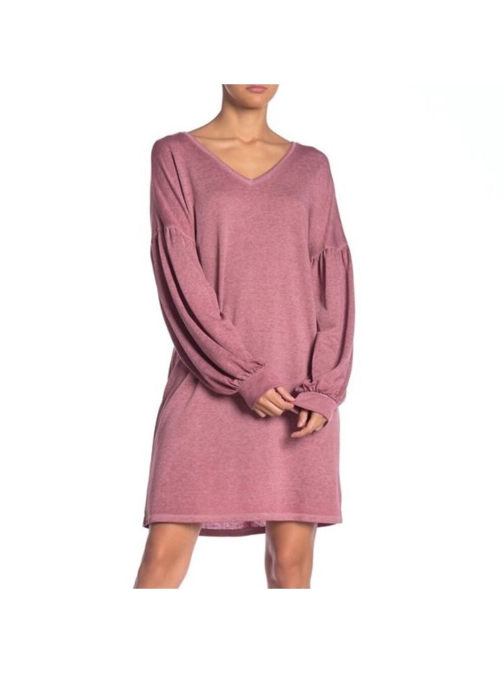 Como Vintage Long Sleeve V-Neck Knit Sweater Dress